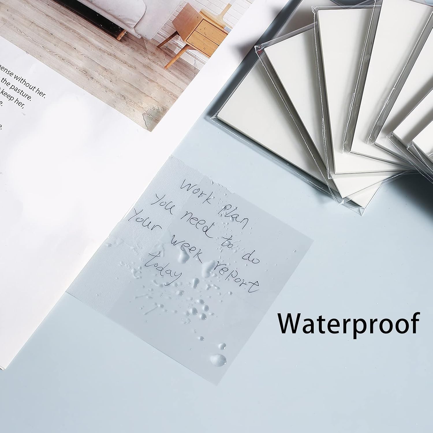 Transparent Sticky Notes, Self-Adhesive Waterproof Clear Sticky Note Pads, White - 50 Pcs