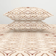 King Size 1 Double Bedsheet With 2 Pillow Covers - Size 108 X 108 Inches, Beige & Brown | Soft Feel Wrinkle Resistance | Durability & Comfort, Breathable
