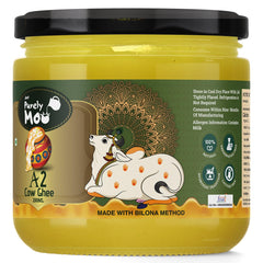 100% Pure A2 Cow Ghee (250ml) 8.4 Ounce & A2 Murrah Buffalo Ghee (500ml) 16.9 Ounce By AMP Purely Moo | Healthy & Nutrients Protein Fiber Ghee Good For Frying | Jar Pack