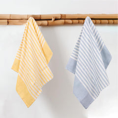 Mush Bamboo Turkish Hand Towels 250 Gsm | 100% Bamboo Gym Towel For Men & Women | Ultra Soft, Absorbent & Quick Dry Towel | Yellow & Ice Melt Blue (Set Of 2)