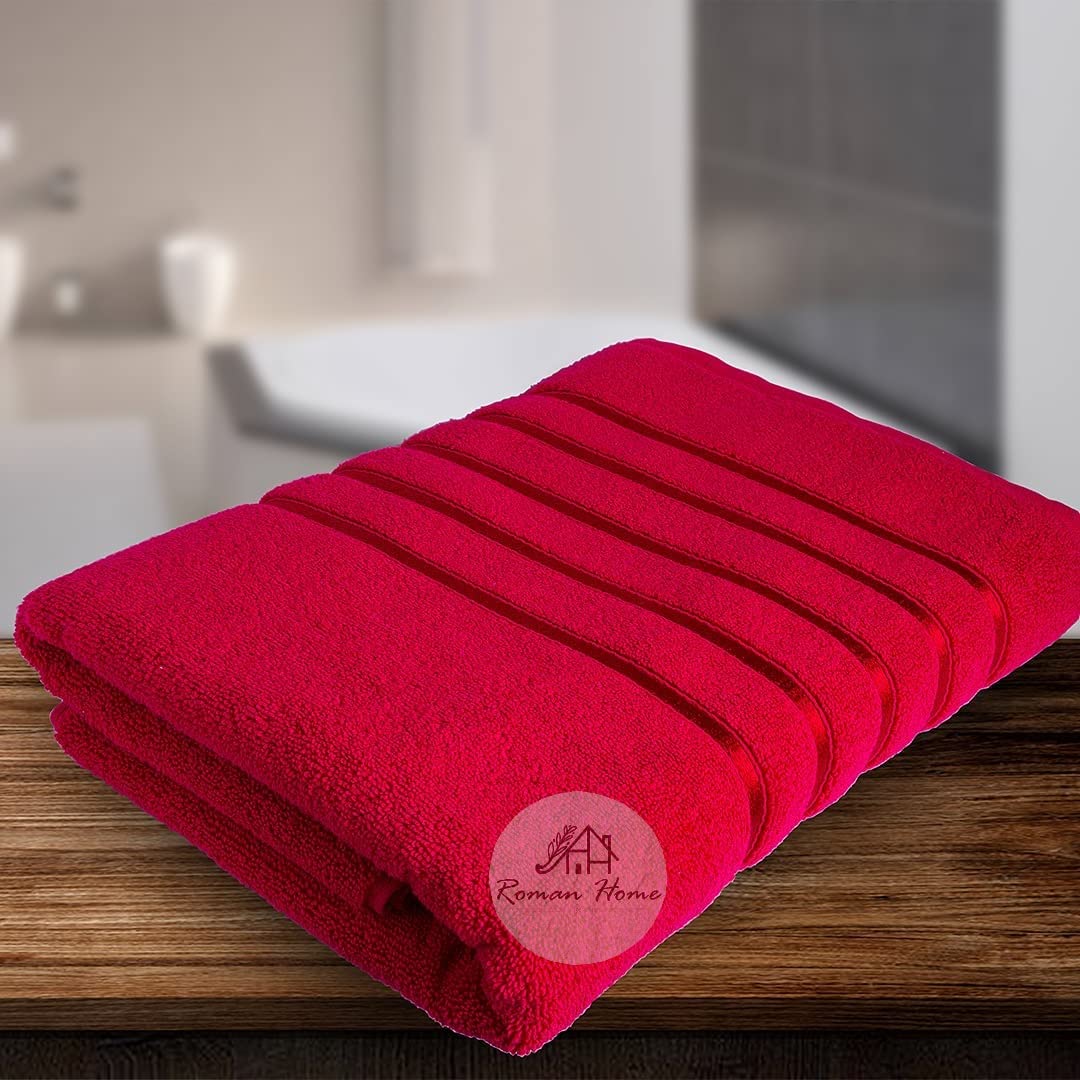 Roman Home Cotton Soft Bath Towel 500 Gsm (Red)