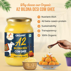 100% Pure A2 Bilona Desi Cow Ghee By Umanac | Traditional Hand Churned Bilona Method Desi Ghee Good For Hair & Skin | (500ml) 16.9 Ounce | Jar Pack