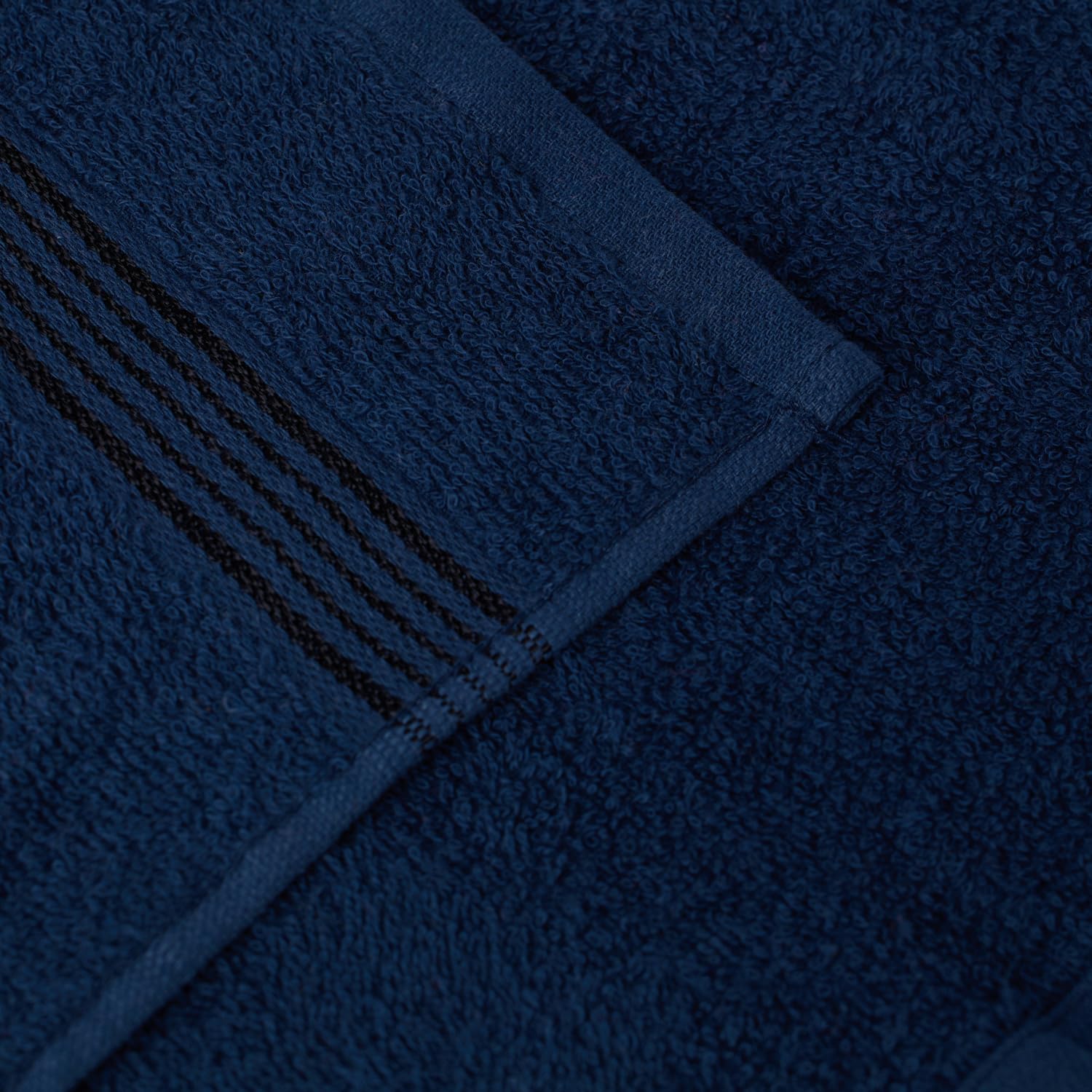 Kopa Quick Dry 100% Cotton Soft Terry Face Towel 640 Gsm | Quick Dry 100% Cotton Super Absorbent, Lightweight (D'Ross) Face Towel (Navy Blue)- Pack Of 4