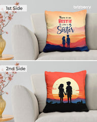 Pillow Cushion For Best Sister, Premium Pillow - 16 Inch | Unique Thoughtful Cute Birthday Diwali Pillow Gift For Best Sister | Premium Filler Cushion, Dual-Sided Design - Design 27