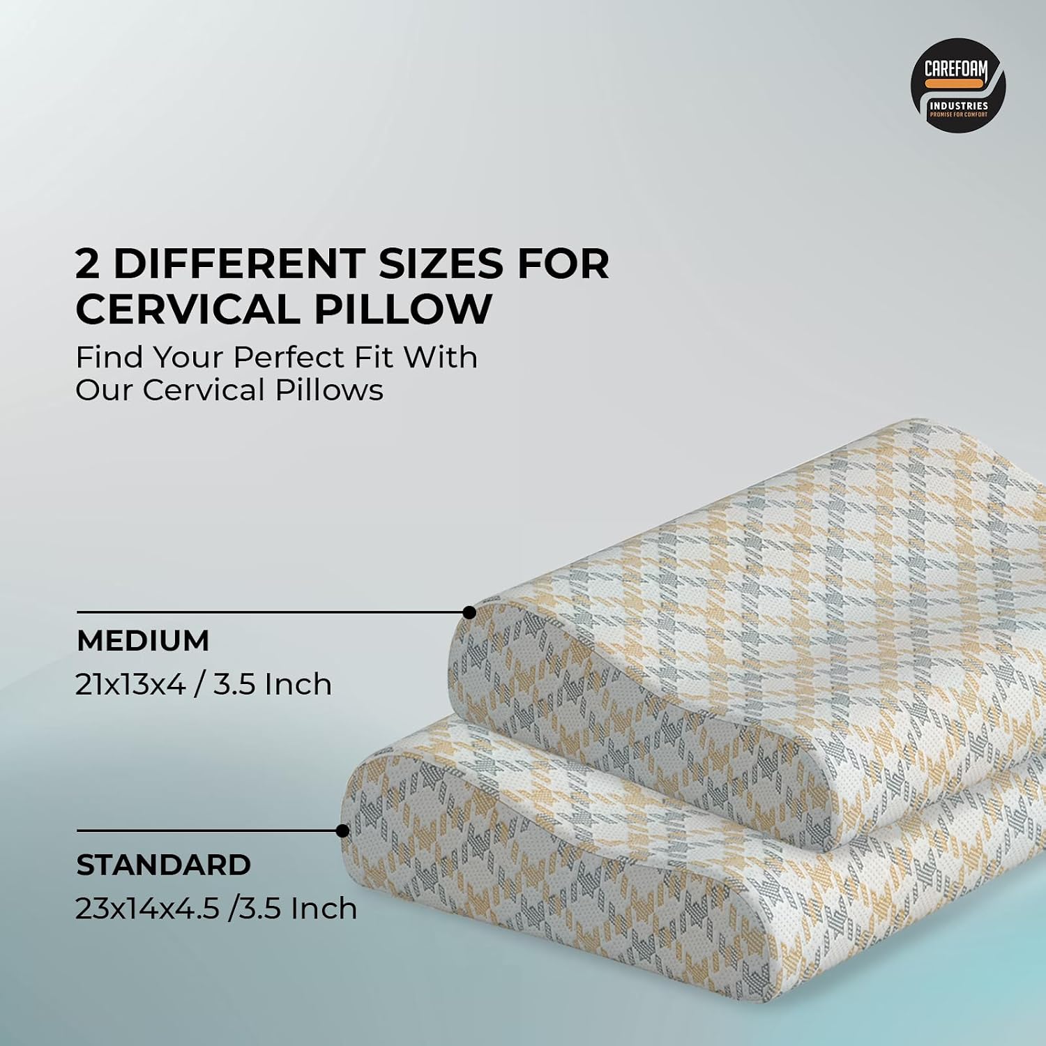 Cool Gel Orthopedic Memory Foam Pillows, Cervical Pillow For Neck Pain Relief | Standard Size, For Head & Shoulder Pain Relief - Bed Pillow For Sleeping, Ergonomic Support - Pack Of 2