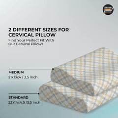 Cool Gel Orthopedic Memory Foam Pillows, Cervical Pillow For Neck Pain Relief | Standard Size, For Head & Shoulder Pain Relief - Bed Pillow For Sleeping, Ergonomic Support - Pack Of 2