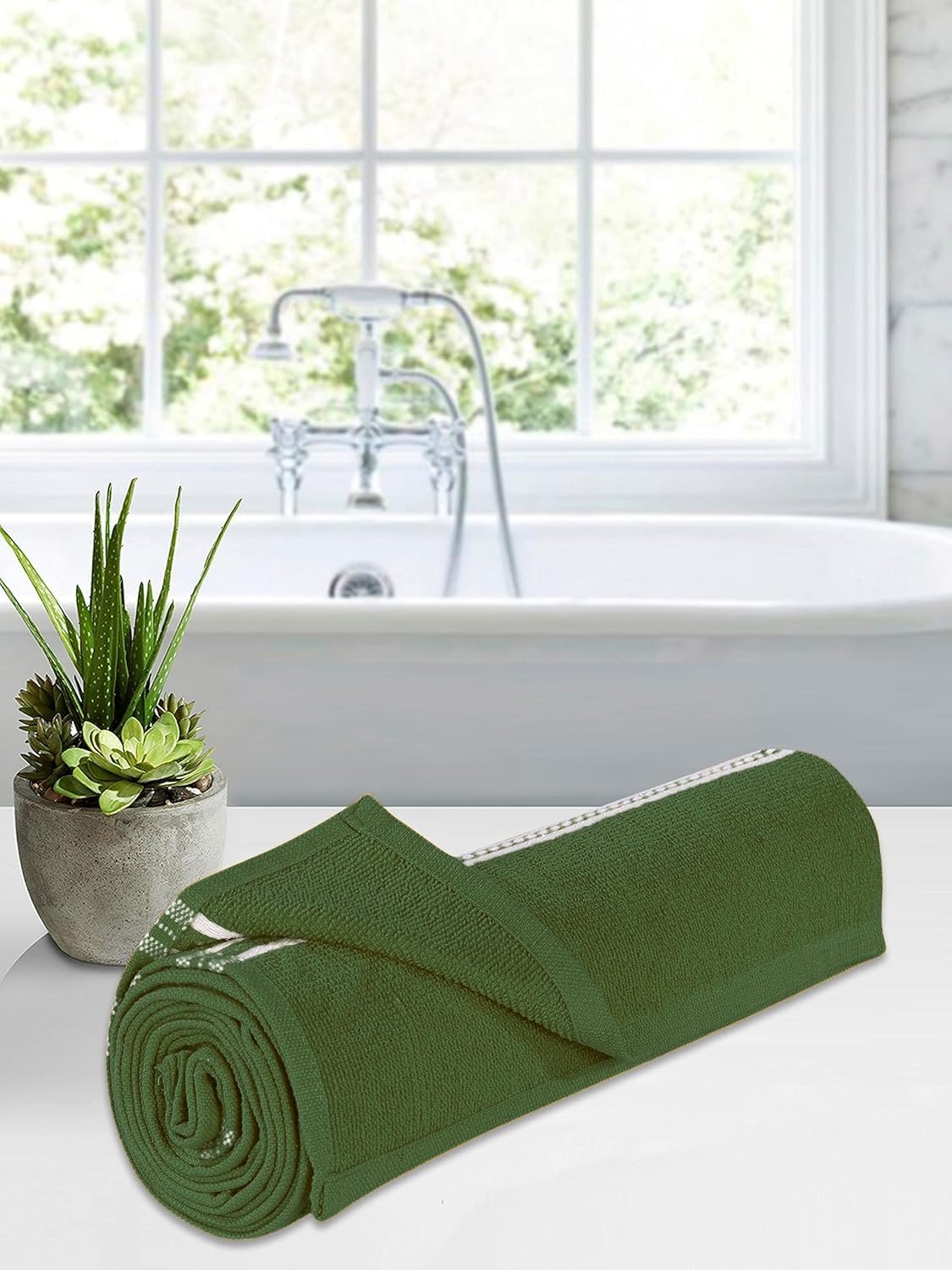 Home Elite Cotton Bath Towel 400 Gsm (Mehandi Green)