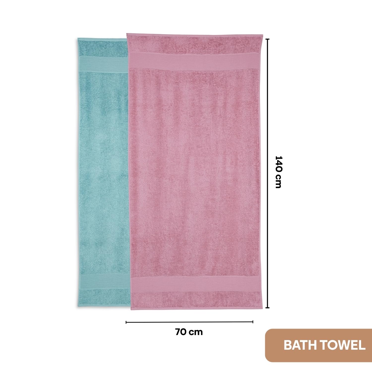 Haus & Kinder Harmony Combed Bath 1800 Gsm | Ultra Soft, Super Absorbent 100% Cotton Towels For Bathroom, Gym, Travel, Sports & Yoga | Pink & Blue (Pack Of 6)
