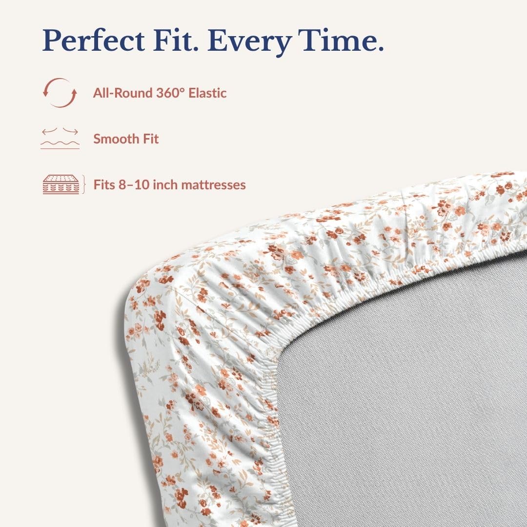 Elastic Fitted Bedsheet Double With 2 Pillow Covers - 72 × 78 X 8 Inches, White & Grey | Durable, Fade Resistant & Easy-Care Pure Cotton