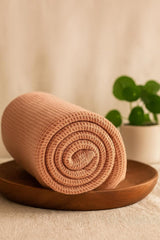 Drape&Luxe Gen-Z Towel Premium Waffle Cotton Bath Towel 600 Gsm | Super Soft & High Absorbency Towel, Quick Drying Large Size Towels (Peach) - Pack Of 1