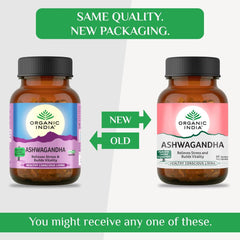 Organic India Ashwagandha Capsules, Support A Natural & Balanced Response To Stress & Anxiety | 250gm 0.5lbs