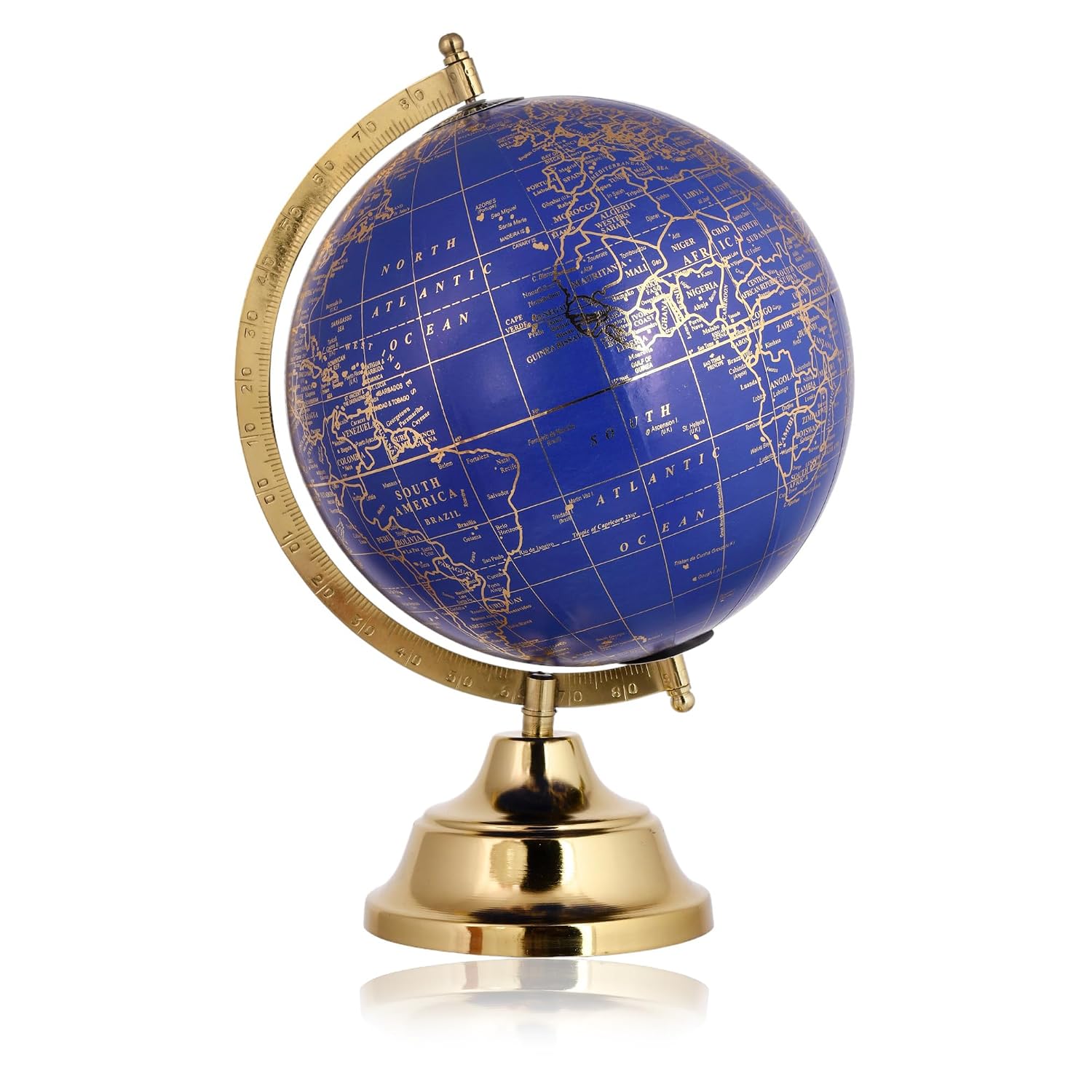 Educational World Globe With Heavy Metal & Metal Base, Home Decor, Political Globe, Office, For Kids & Students, 8 Inch, For Kids & Students Learning, Pack Of 1