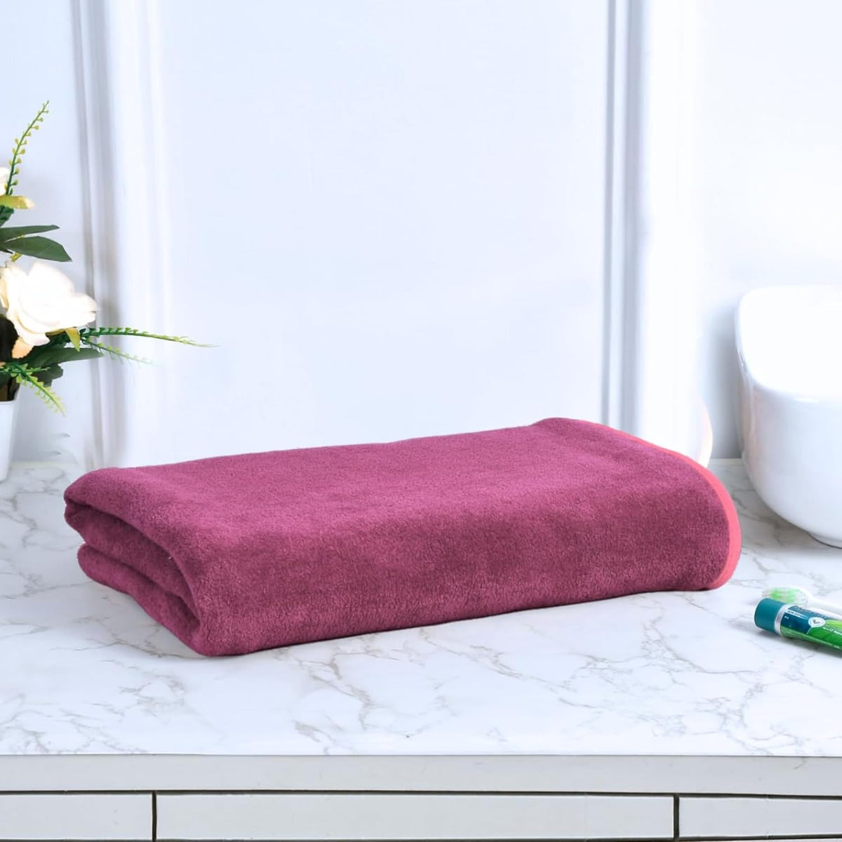 Black Gold The Finer Touch Premium Microfiber Bath Towel 400 Gsm | Ultra Soft & Absorbent Quick Dry Towel Lightweight Microfiber Bath Towel (Wine) - Pack Of 1