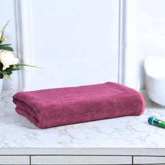 Black Gold The Finer Touch Premium Microfiber Bath Towel 450 Gsm | Ultra Soft & Absorbent Quick Dry Towel Lightweight Microfiber Bath Towel (Wine) - Pack Of 1