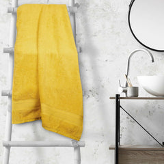 Hanorix 100% Cotton Large Size Bath Towel 900 Gsm | Soft Bath Towel For Men & Women Ultra Absorbent Cotton Towel Soft & Absorbent Towel (Yellow) - Pack Of 2