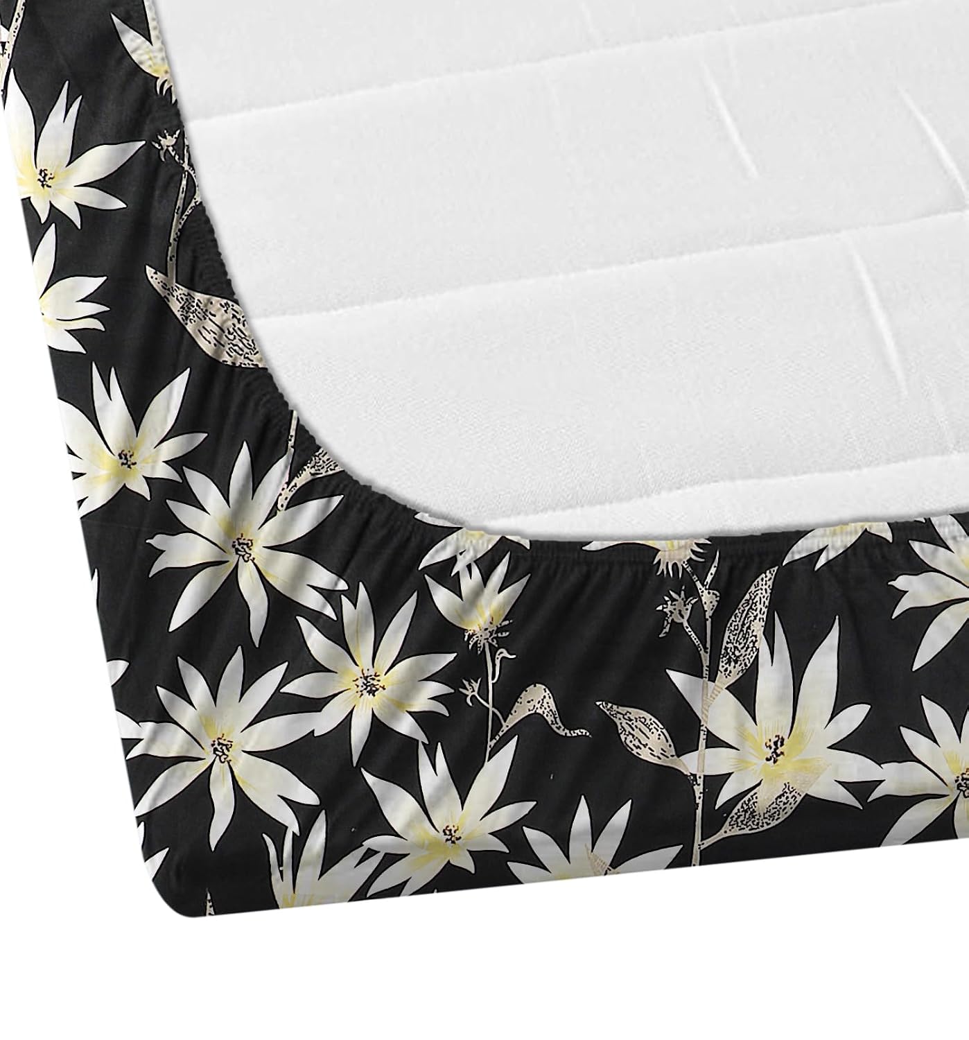 Printed Double Bedsheet 2 Matching Pillow Covers - 72 X 780 Inches, Black | Soft & Durable Bedding For Bedroom - Lightweight Perfect For All Seasons