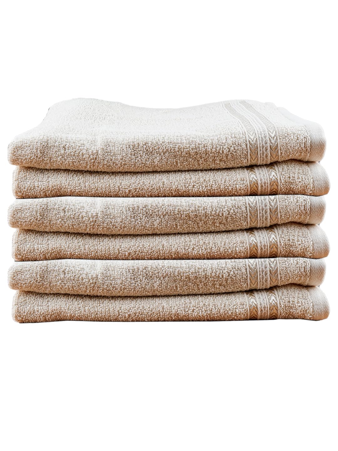 Ramraj Cotton Premium Soft & Absorbent Terry Hand Towel 900 Gsm (Cream) - Pack Of 6