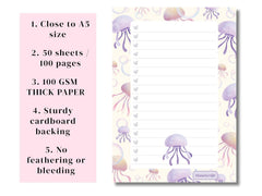 A5 Notes/To Do List Notepad, Beautiful Checklist Pad, Tear-Off Sheets (Octopus) Pack Of 1
