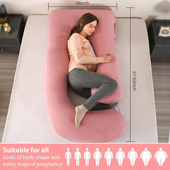 Pregnancy Pillow For Sleeping, Body Pillows For Adults, Adjustable, Dark Peach | Maternity Pillow With Cooling Removable Cover | Pillow For Back, Legs, Belly, Hips For Pregnant Women