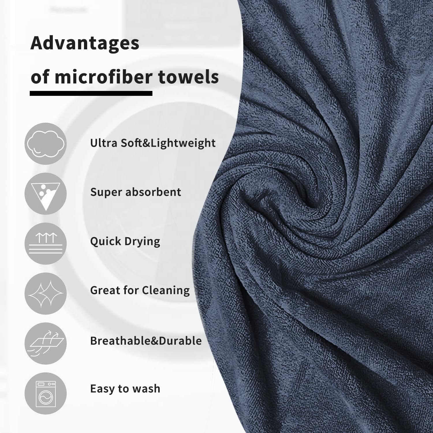 Midastra Weft Microfiber Bath Towel 500 Gsm | Extra Soft, Lint-Free, Quick-Dry & Highly Absorbent Towel (Grey)