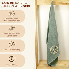Akiko Home Prima Dream 100% Cotton Bath Towels 450 Gsm | Soft, Absorbent & Durable, Cotton Bath Towel | Pack Of 1 (Green)