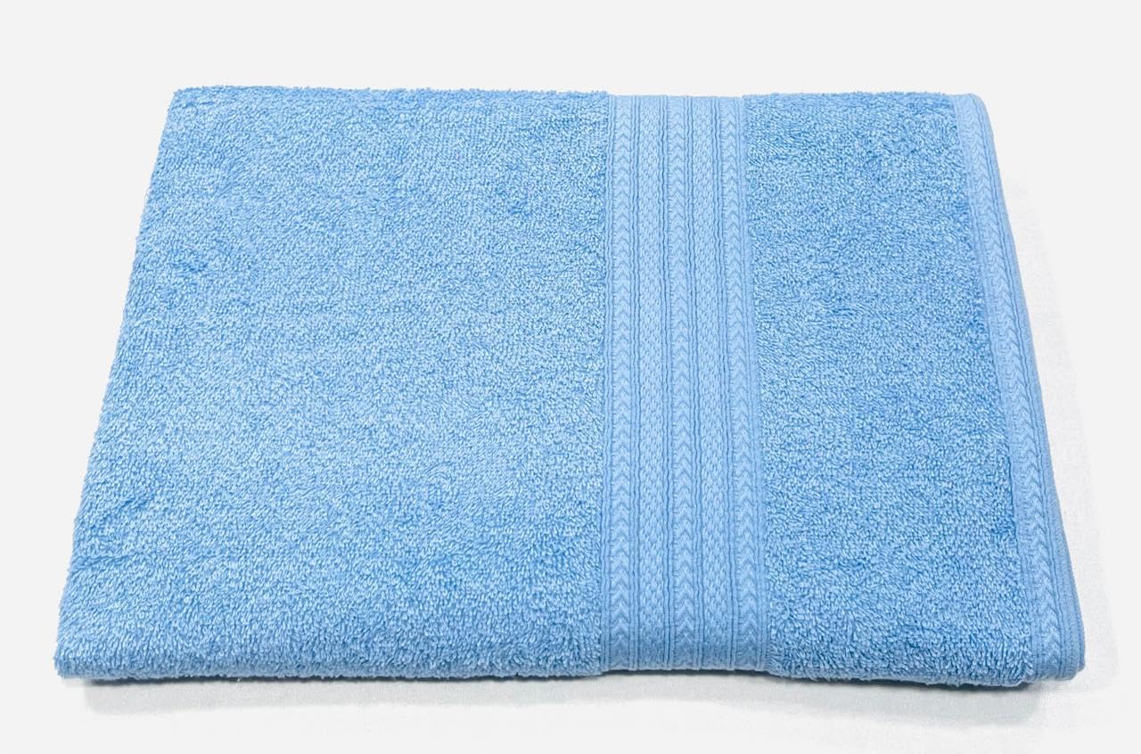 Bombay Dyeing Tulip Premium Cotton Large Size Bath Towel 500 Gsm (Light Blue)