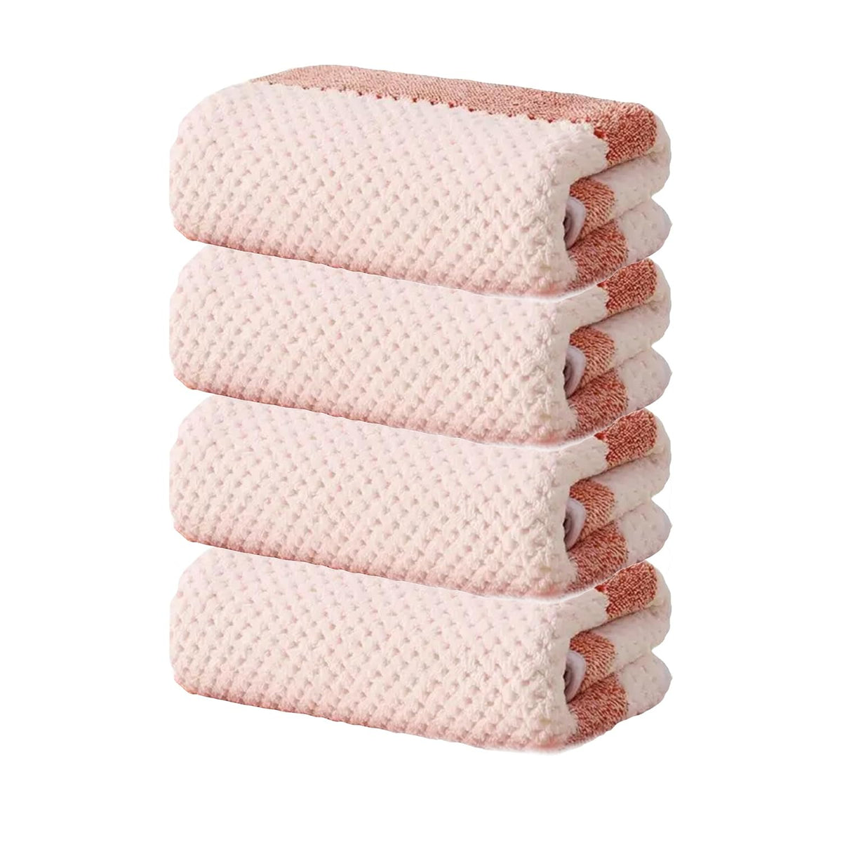 Black Gold The Finer Touch Soft Hand Towel 800 Gsm | Ultra Absorbent, Quick Drying, Cotton-Feel Microfiber Orange & White Stripes -Pack Of 4