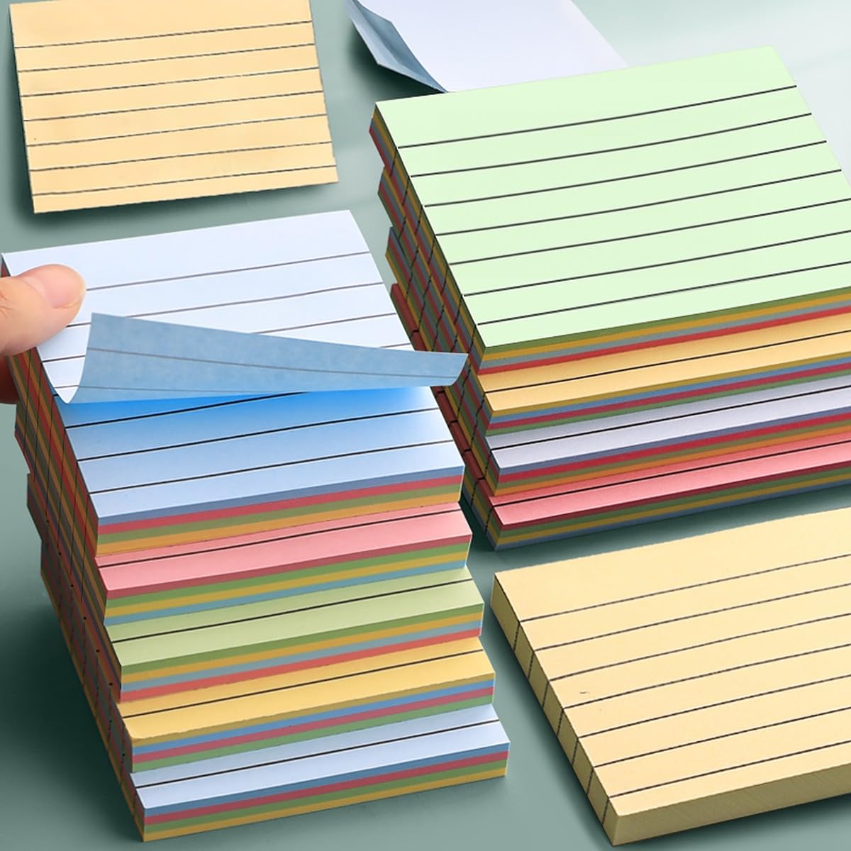 Sticky Notes Cube - 400 Pcs | Self-Adhesive Memo Pads For Office, School | 4 Colors × 100 Sheets