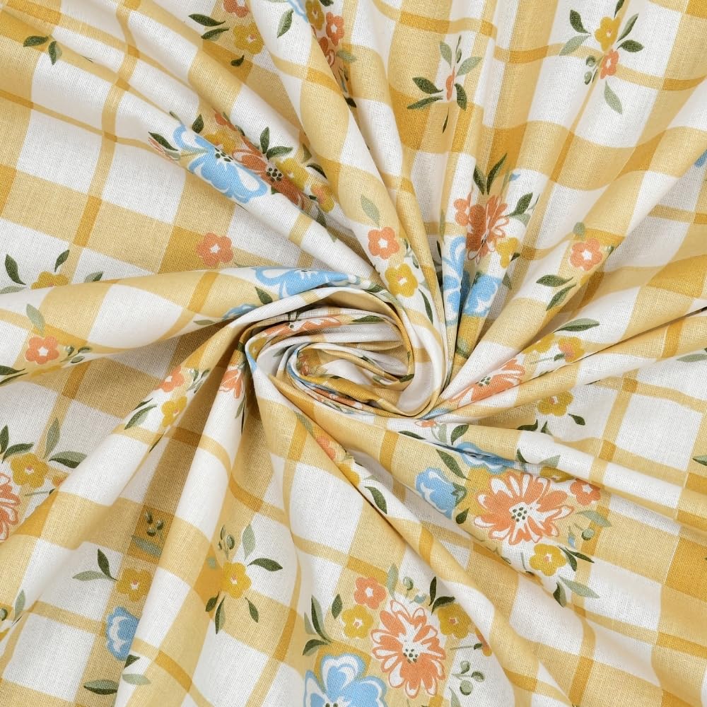Bedsheet Double Bed For Queen Size - 100 X 90 Inches 2 Pillow Cover, Yellow & White | Ideal For Everyday Use | Soft, Skin-Friendly & Durable Cotton Fabric