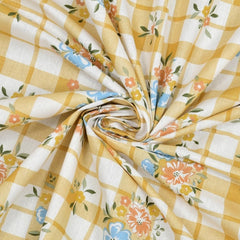 King Size Pure Cotton Bedsheet With 2 Pillow Covers | 108 X 108 Inches, Yellow & White | Perfect For Gifting On Weddings, Housewarmings, Or Anniversaries