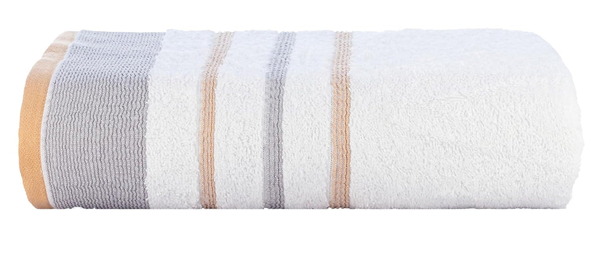 Casa Copenhagen Egyptian Cotton White Bay 1 Pcs Large Bath Towel 500 Gsm (Light Grey/Beige)
