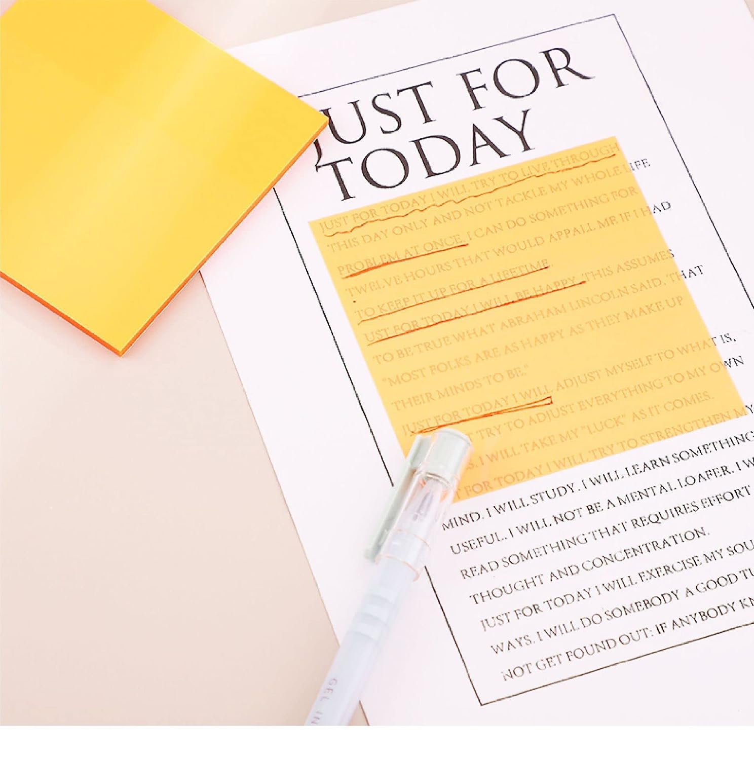 Transparent Memo Sticky Notes, 50 Sheets Sticky Pet Note, Stationery, Yellow - Pack Of 3