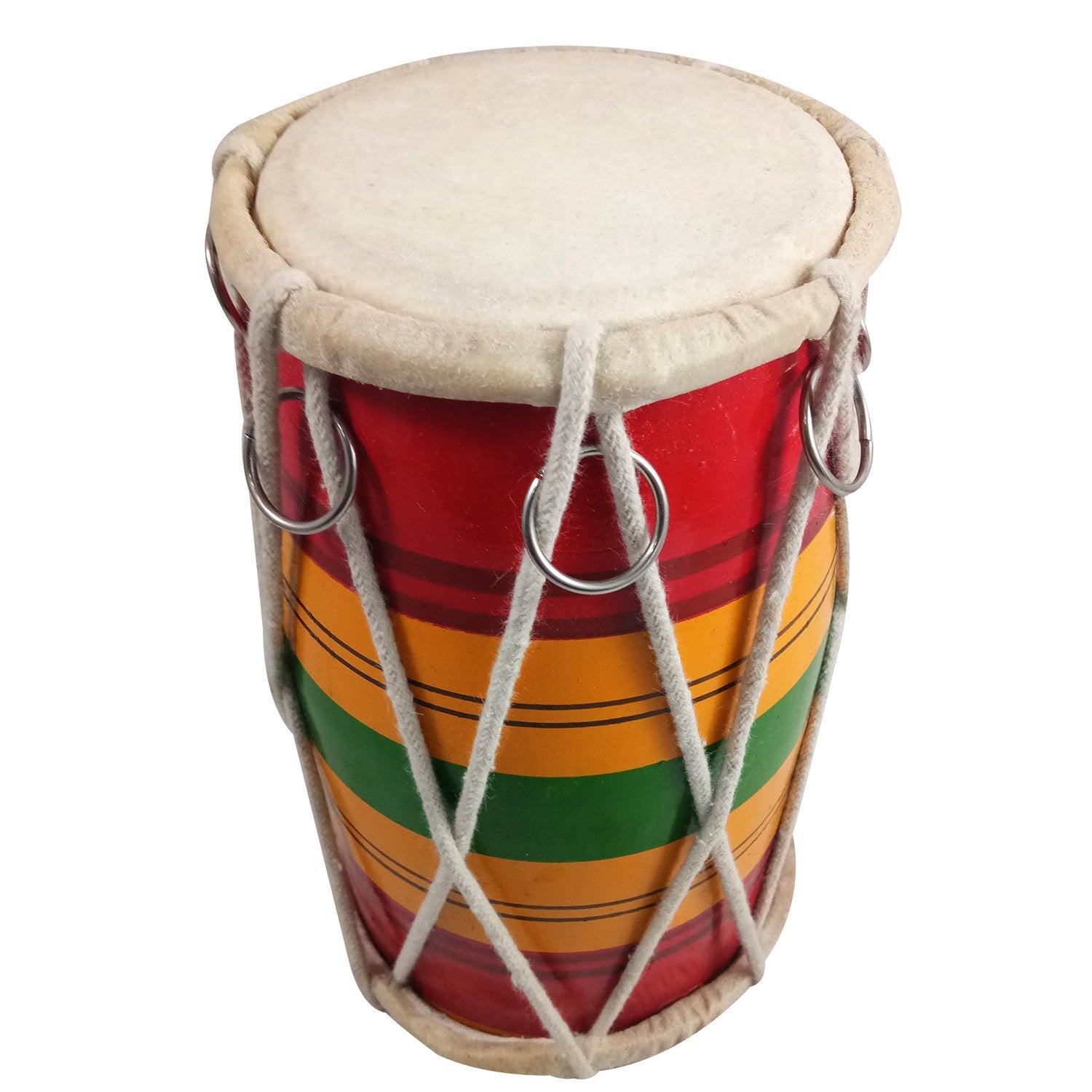 Handmade Miniature Musical Instruments Wooden Multicolor Kids Dholak - Decorative Showpiece Gift | Made From Mango Wood
