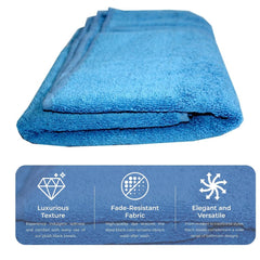 Bhapri Turkish 100% Cotton Luxury Bath Towels 500 Gsm | Lightweight Soft & Absorbent Quick Dry Plush Bathroom Towels (Blue)