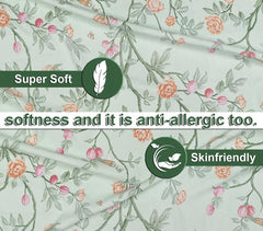 Soft Cotton King Size Bedsheet For Double Bed With 2 Large Size Pillow Covers | 108 X 108 Inches, Mint Green - Ultra Soft, Breathable, Softness | All Season, Summer, Winter