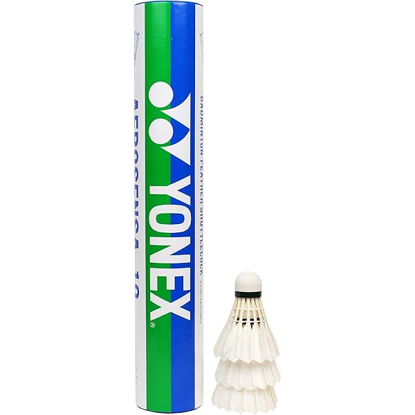 Yonex Aerosensa - 40 Badminton Feather Shuttlecocks , White | Pack Of 10 , Speed - Slow