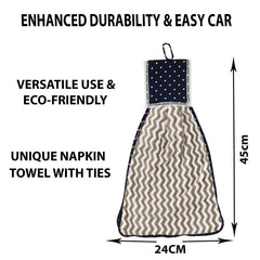 Kuber Industries Hand Kitchen Towel 1200 Gsm | Super Soft, Fluffy & Absorbent Cotton Hand Towel Perfect For Daily Use | Zig Zag Pattern (Multicolor) - Pack Of 6
