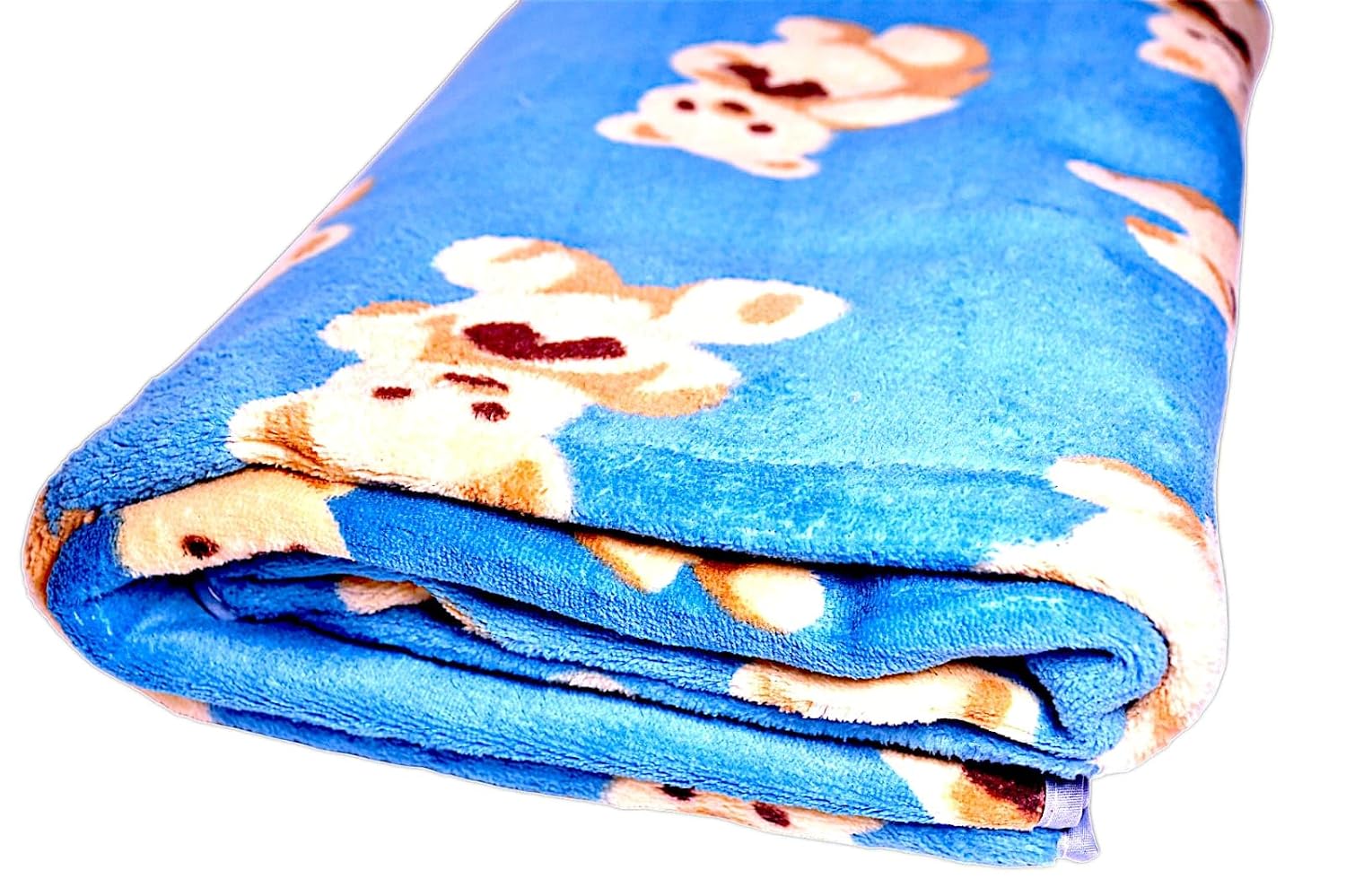Microfiber Teddy Printed Bath Towel 400 Gsm | Absorbent Super Soft & Comfortable Quick Drying Bathing Towel (Blue)