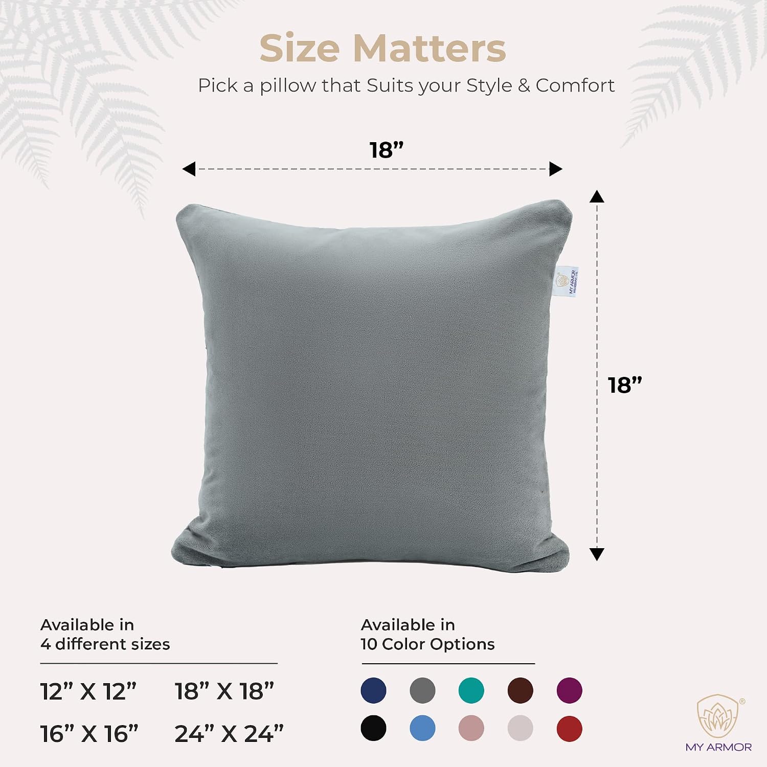 Microfiber Square Soft Pillow Cushion For Sofa & Bed, Grey - 18 X 18 Inch | Fluffy Pillow For Comfort & Back Support | Breathable, Washable | Premium Velvet Outer Cover With Zip - Pack Of 5