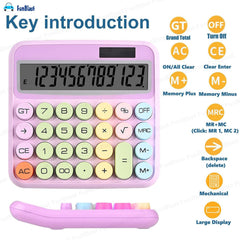 Funblast Calculator 12 Digit Extra Large 5-inch LCD Display,15° Tilt Screen For Kids Calculator Big Buttons Easy To Press Use As Office, School & Home Calculators Desktop (Purple)
