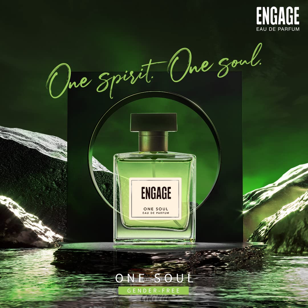 Engage One Soul Eau De Parfum 100ml 3.4 Fl.oz. For Unisex & Long Lasting Pefume , Citrus &  Spicy Fragrance , Free Tester With Pack