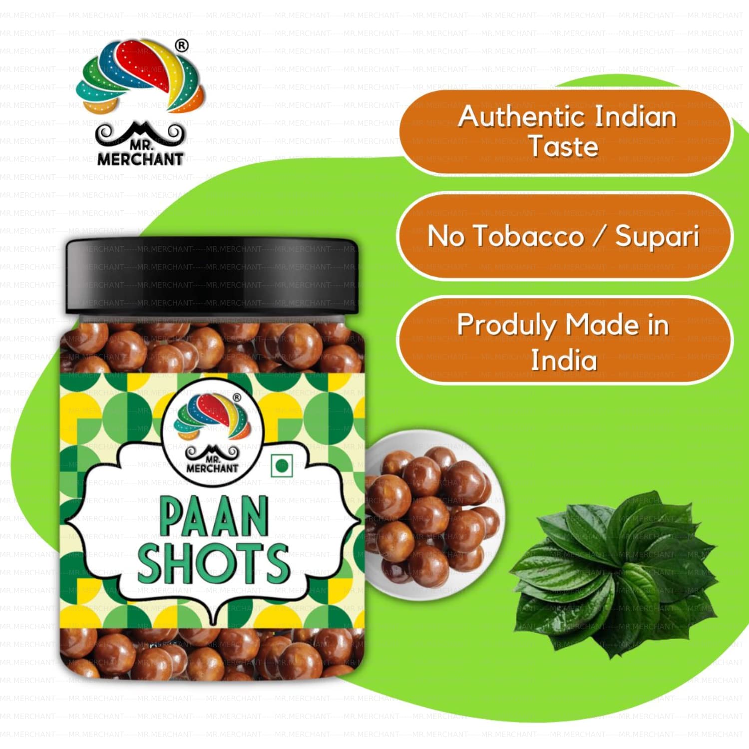 Mr. Merchant Paan Shots 250gm, (Instant Paan Mouth Freshener) | Pan Flavor Candy