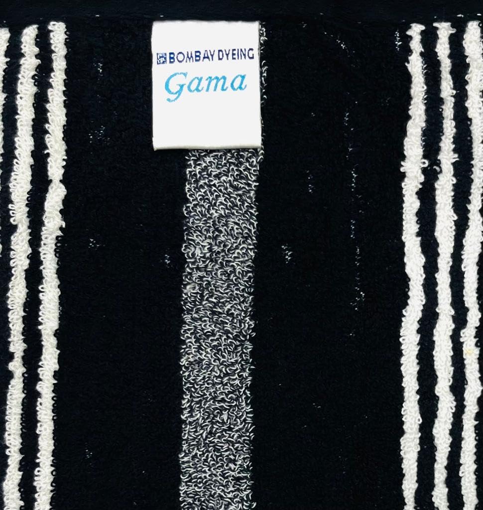 Bombay Dyeing Gama 450 Gsm | 100% Cotton Large Size Bath Towel Collection (Gama Large White Linning)