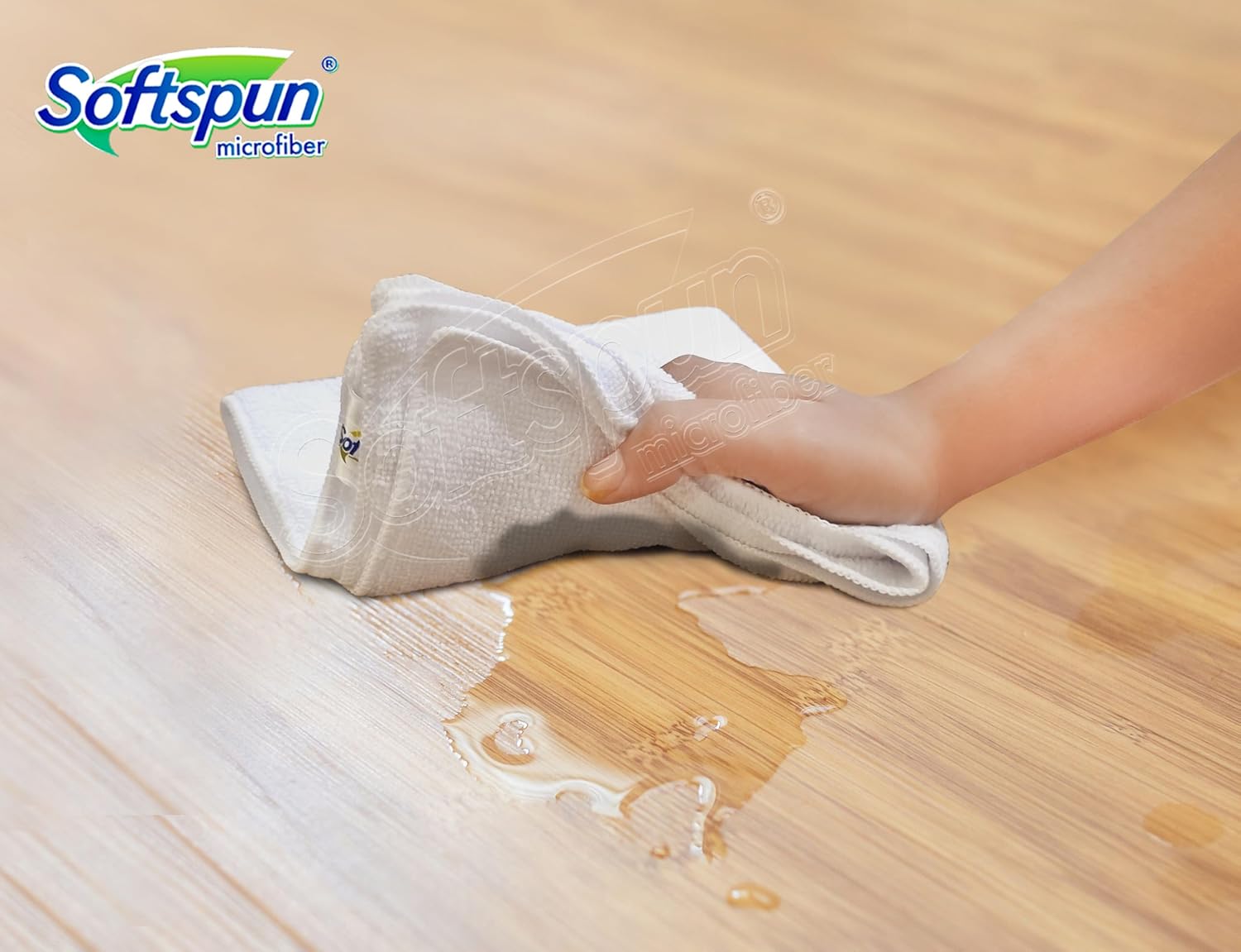 Softspun Microfiber Cleaning Cloths 1250 Gsm | Highly Absorbent, Lint & Streak Free, Multi -Purpose Wash Cloth For Kitchen, Car, Window, Stainless Steel (12 Pcs)- White