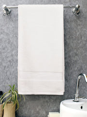 Bombay Dyeing Super Ultrx Zero Twist Plain Dyed Cotton Bath Towel 650 Gsm (White)