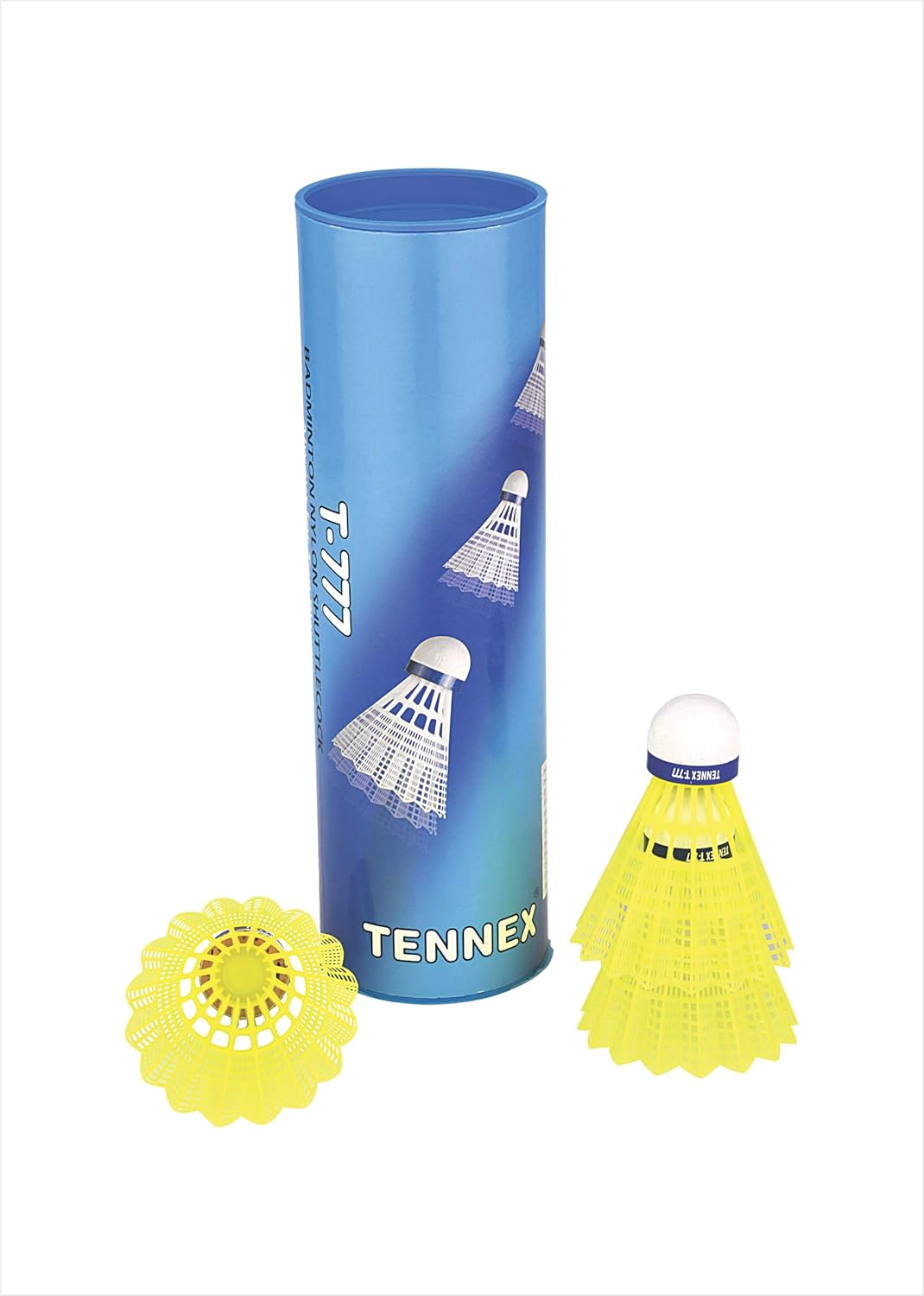 Tennex T 777 Tournament Nylon Shuttlecock , Durable | Yellow , Pack Of 6