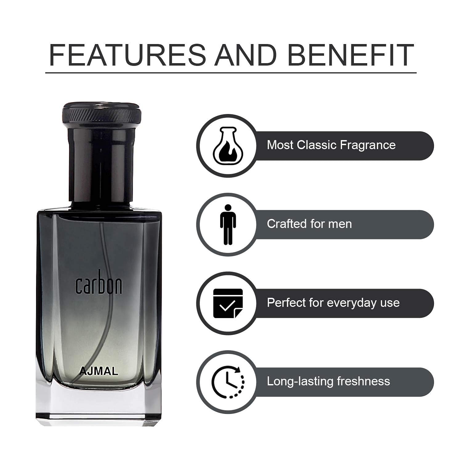 Ajmal Carbon Citrus Spicy & Neutron Fruity Eau De Parfum 100ml 3.4 Fl.oz. Each Pack Of 2 | For Men