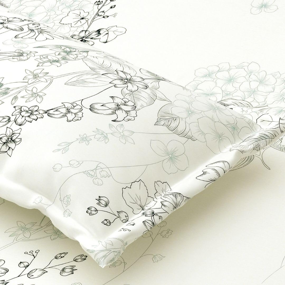 Queen Size Pure Cotton Bedsheet With 2 Pillow Covers | 90 × 108 Inches, Cream & Black | Soft Breathable Floral Design Bedding | Comfortable Sleep All Year