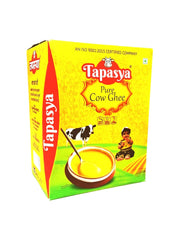 100% Natural Shudh Cow Ghee By Tapasya | Curd Churning Bilona Method Pure Desi Ghee For Muscles | (500ml) 16.9 Ounce | Box Pack