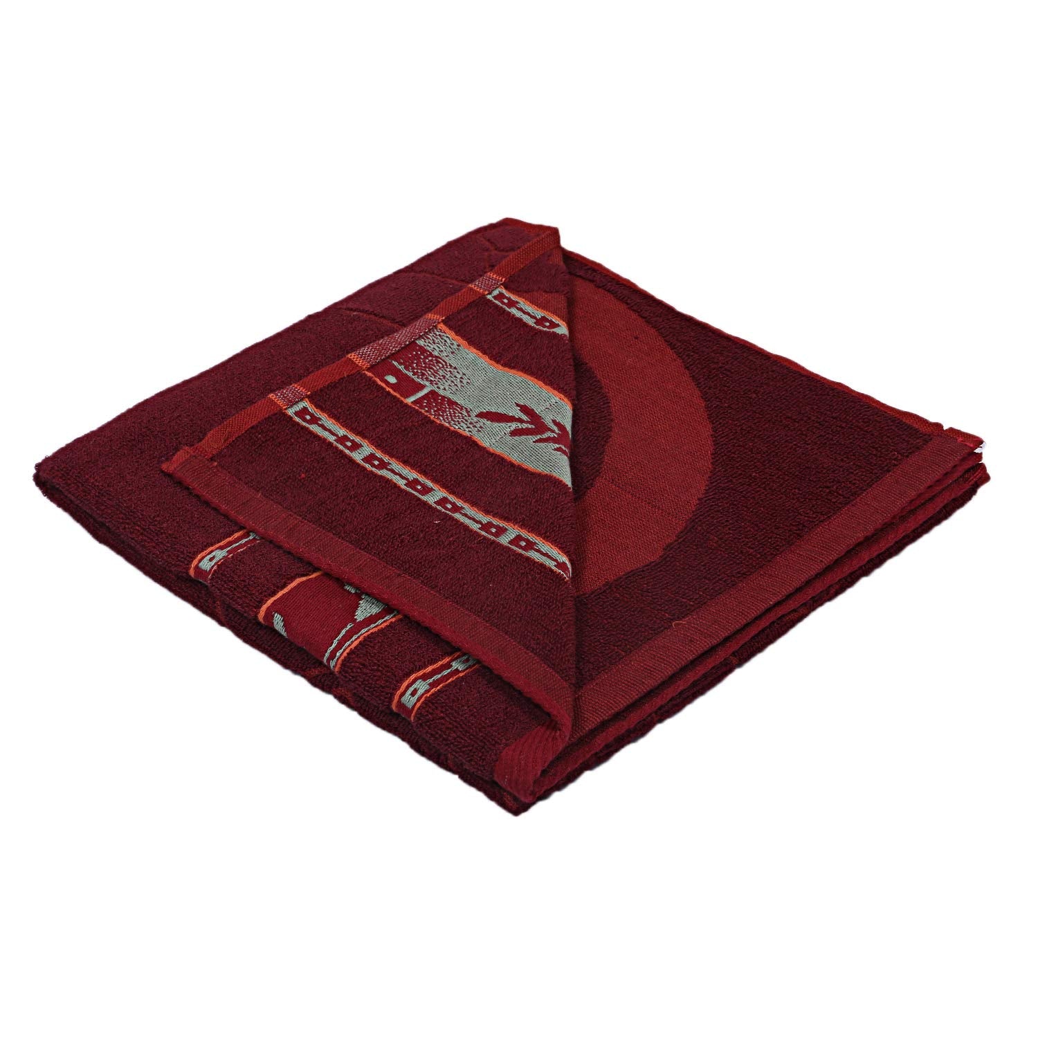 Kuber Industries Cotton Bath Towel 400 Gsm - 2 Pieces (Maroon)